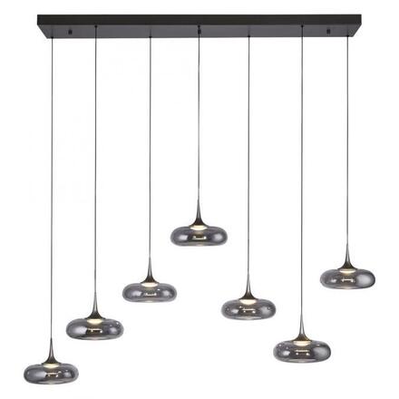 JUST LIGHT Kolekce Schöner Wohnen LED závěsné svítidlo POSH, šedé, 7-ramenné, stmívatelné, SimplyDim 3000K