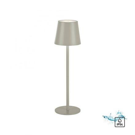 LEUCHTEN DIREKT is JUST LIGHT LED stolní lampa lakovaná šedá ochrana proti stříkající vodě na baterie 3000K LD 19250-40
