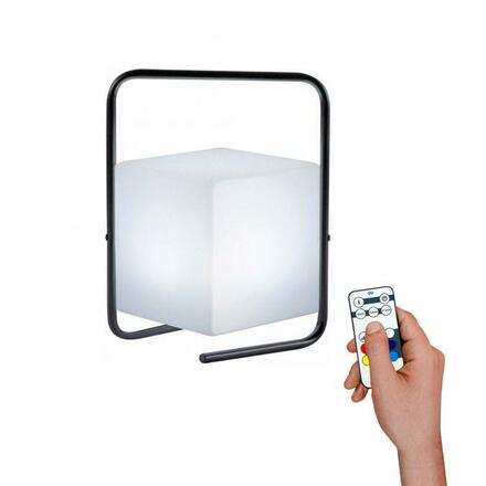 LEUCHTEN DIREKT is JUST LIGHT LED stolní lampa, černá, RGB, bateriové svítidlo, IP44, vč. USB-kabel, dálkový ovladač RGB+3000K