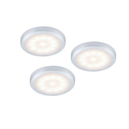 LEUCHTEN DIREKT is JUST LIGHT LED skříňková svítidla 3ks sada, vč. kabeláže, stříbrná 3000K