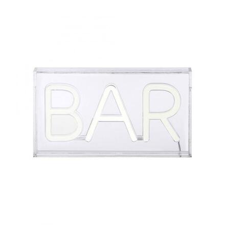 LEUCHTEN DIREKT is JUST LIGHT LED nástěnné svítidlo bílé nápis BAR, USB, dekorační šňůrový vypínač LD 85026-16