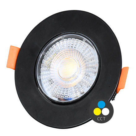 Ecolite SMD kruh 9cm výklopný max.7W IP20 560lm CCT černá LED-YL201/7W/CCT/CR
