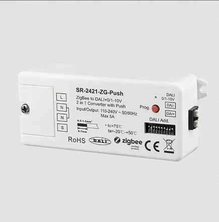 LED2 SR-2421-ZG-Push SR-2421-ZG-Push Zigbee to DALI DT6/DT8+0/1-10V Converter bílá