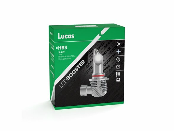 Lucas 12V HB3 LED žárovka P20d, sada 2 ks 6500K