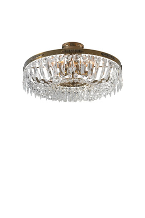 Markslöjd Hovdala kříšťálové stropní svítidlo staromosaz 48 cm