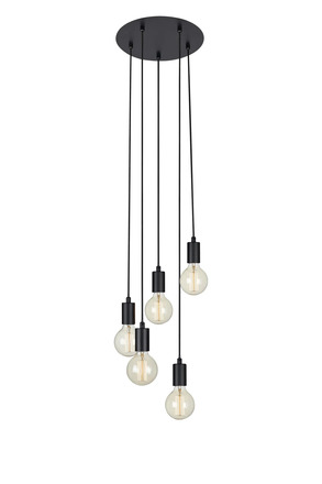 Markslöjd Sky závěsné svítidlo černé kulaté 5 lamp