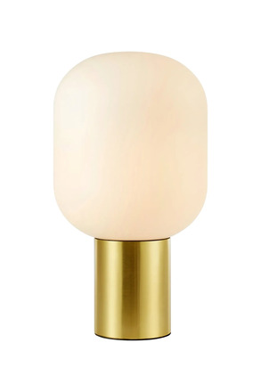 Markslöjd stolní lampa Brooklyn, mosaz/bílá, 44 cm