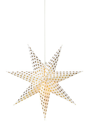 Markslöjd Irma bílá závěsná hvězda se zlatou 75 cm