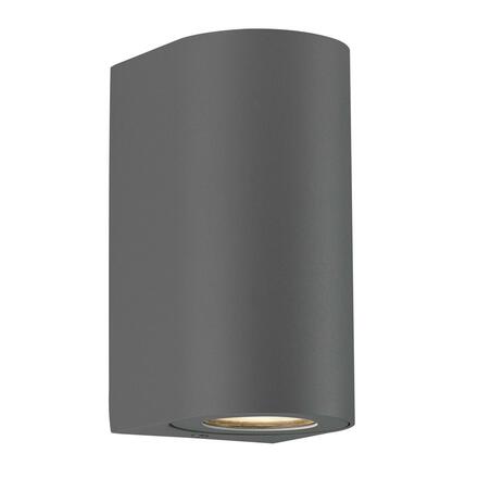 NORDLUX venkovní nástěnné svítidlo Canto Maxi 2 2x28W GU10 šedá čirá 49721010
