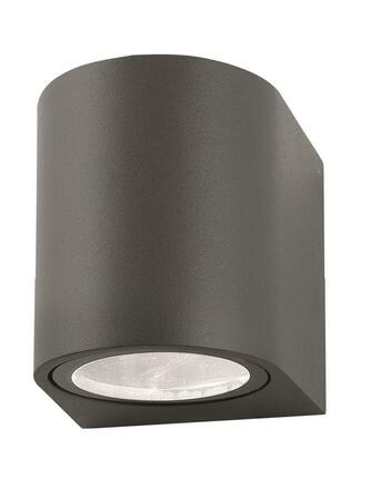 NOVA LUCE venkovní nástěnné svítidlo NERO tmavě šedý hliník skleněný difuzor GU10 1x7W 220-240V IP54 bez žárovky světlo dolů 710021