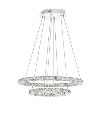 NOVA LUCE závěsné svítidlo CELINE chromovaný hliník a křišťál nastavitelné LED 40W 3000K IP20 7403001