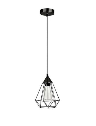 NOVA LUCE závěsné svítidlo PAOLO závěsné svítidlo matný černý kov černá a bílý kabel E27 1x12W 7605180