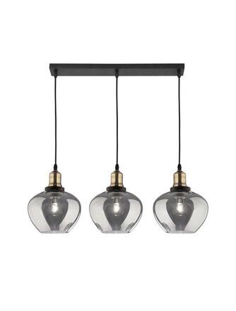 NOVA LUCE závěsné svítidlo CEDRO kouřové sklo bronz a černý kov E27 3x12W 230V IP20 bez žárovky 8436405