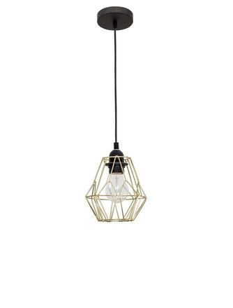 NOVA LUCE závěsné svítidlo ISABELLA ocel mosaz zlatá a černý kabel, E27 1x12W 8801502