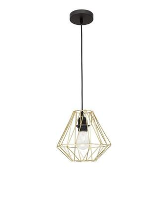 NOVA LUCE závěsné svítidlo ISABELLA ocel mosaz zlatá a černý kabel, E27 1x12W 8801802