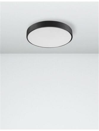 NOVA LUCE stropní svítidlo HADON černý hliník matný bílý akrylový difuzor LED 24W 230V 3000K IP20 9001531