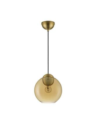 NOVA LUCE závěsné svítidlo MIDORI mosazný zlatý kov a jantarové sklo E27 1x12W 230V IP20 bez žárovky 9009239