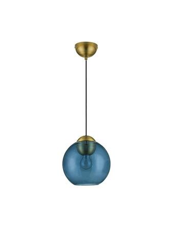 NOVA LUCE závěsné svítidlo MIDORI mosazný zlatý kov a tmavě modré sklo E27 1x12W 230V IP20 bez žárovky 9009240