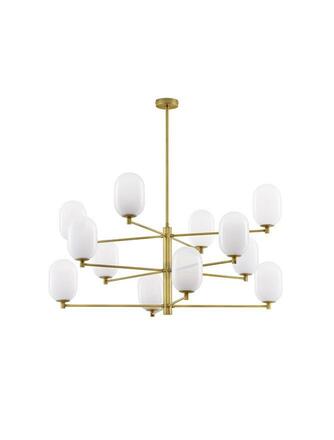 NOVA LUCE závěsné svítidlo BALOR opálové sklo a mosazný kov 12xG9 9009244