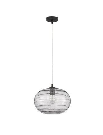 NOVA LUCE závěsné svítidlo EVLEEN matný černý kov a světle šedé sklo E27 1x12W 230V IP20 bez žárovky 9009257