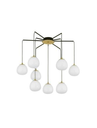 NOVA LUCE závěsné svítidlo THE EGG zlatá a matný černý kov lesklé opálové sklo G9 8x5W 230V IP20 bez žárovky 9009260
