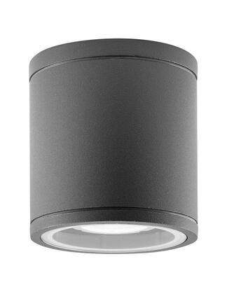 NOVA LUCE venkovní stropní svítidlo CERISE tmavě šedý hliník a skleněný difuzor GU10 1x7W IP54 220-240V bez žárovky 9020061