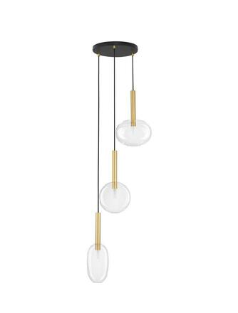 NOVA LUCE závěsné svítidlo AMELIA zlatá a čiré sklo G9 3x5W 230V IP20 bez žárovky 9028834