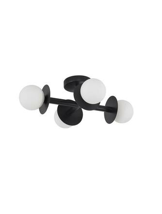 NOVA LUCE stropní svítidlo PIELO černý kov opálové sklo G9 4x5W 230V IP20 bez žárovky 9043316