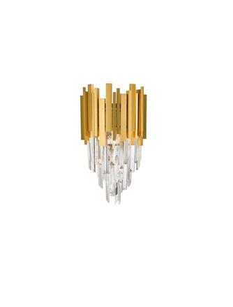 NOVA LUCE nástěnné svítidlo GRANE zlatý kov a křišťál E14 2x5W 230V IP20 bez žárovky 9050100