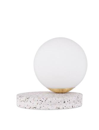 NOVA LUCE stolní lampa BESON šedá mramorová základna opálové sklo E14 1x5W 230V IP20 bez žárovky 9050167