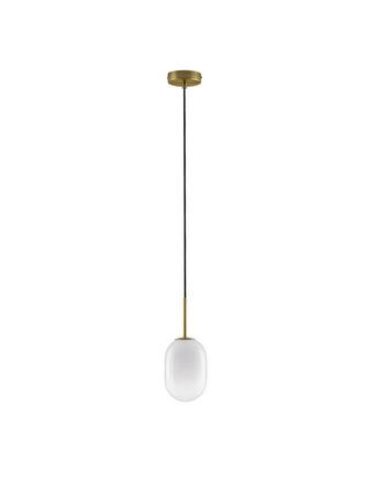 NOVA LUCE závěsné svítidlo CHRYSI mosazný zlatý kov a bílé sklo s přechody G9 1x5W 230V IP20 bez žárovky 9092821