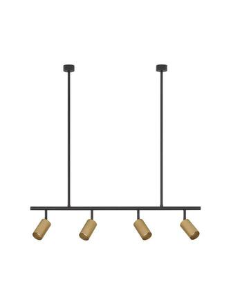 NOVA LUCE závěsné svítidlo POGNO černá a zlatý hliník GU10 4x10W IP20 230V bez žárovky 9111459
