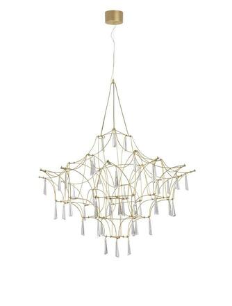 NOVA LUCE závěsné svítidlo GORO čirý křišťál a zlatý kov LED 20W 230V 3000K IP20 9116820
