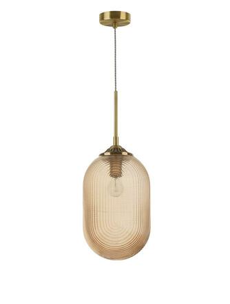 NOVA LUCE závěsné svítidlo ATHENA šampaň sklo mosazný kov E27 1x12W 230V IP20 bez žárovky 9119111