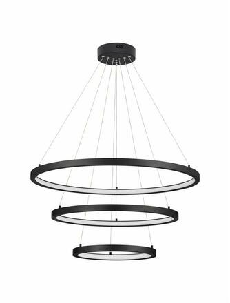 NOVA LUCE závěsné svítidlo EMPATIA LED 108W 3000K hliník černá 807+600+395x2000mm stmívatelné 9172867