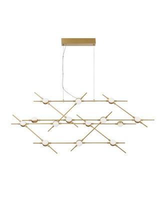 NOVA LUCE závěsné svítidlo ATOMO zlatý kov a akryl LED 14 x 2.4W 230V 3000K IP20 vč. dálkového ovládání stmívatelné 9180614