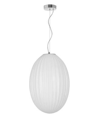 NOVA LUCE závěsné svítidlo HECTOR chromovaný kov opálové sklo E27 1x12W 230V IP20 bez žárovky 9190033