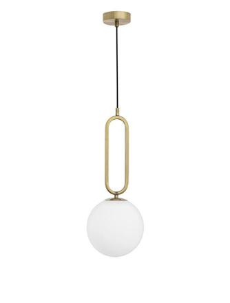 NOVA LUCE závěsné svítidlo GRUS mosazný kov opálové sklo E27 1x12W 230V IP20 bez žárovky 9191201