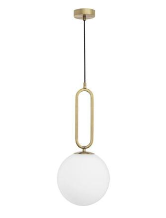 NOVA LUCE závěsné svítidlo GRUS mosazný kov opálové sklo E27 1x12W 230V IP20 bez žárovky 9191251