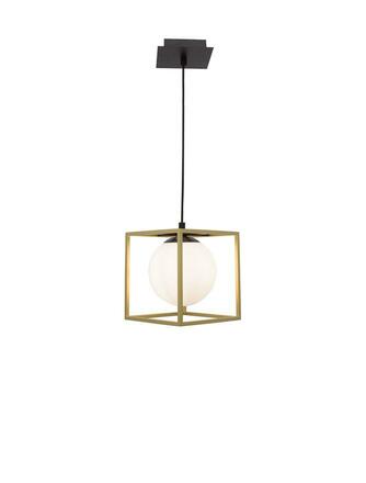 NOVA LUCE závěsné svítidlo JULIET mosaz a černý kov bílé opálové sklo E14 1x12W IP20 bez žárovky 9206401