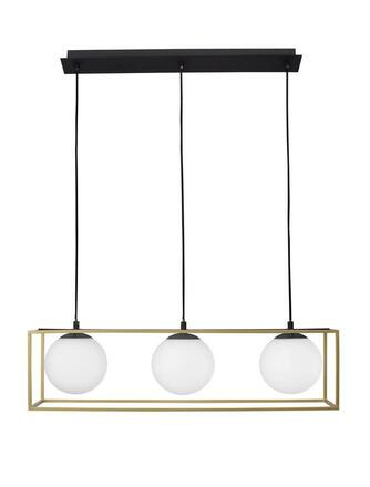 NOVA LUCE závěsné svítidlo JULIET mosaz a černý kov bílé opálové sklo E14 3x12W IP20 bez žárovky 9206402