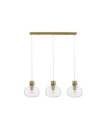 NOVA LUCE závěsné svítidlo CINZIA čiré sklo bílý kabel mosazný zlatý kov E27 3x12W 230V IP20 bez žárovky 9236620