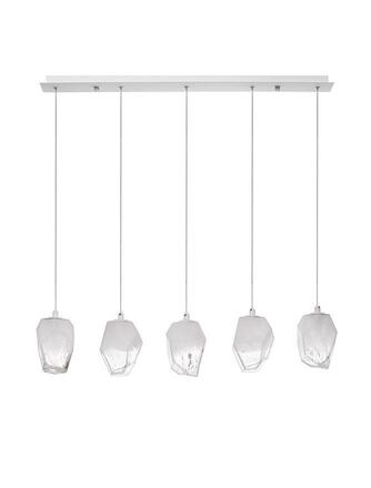 NOVA LUCE závěsné svítidlo ICE bílé sklo s přechody a bílý kov G9 5x5W 230V IP20 bez žárovky 9260235