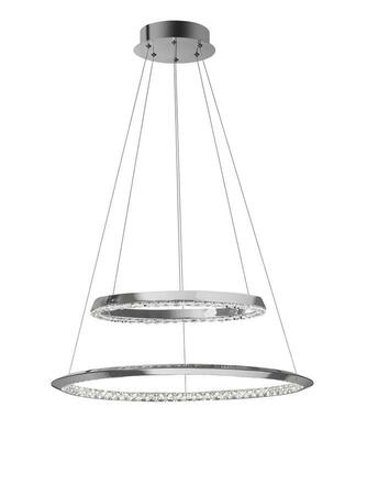 NOVA LUCE závěsné svítidlo NETUNO chromovaný hliník a křišťál nastavitelné LED 36W 230V 3000K IP20 stmívatelné 9312837