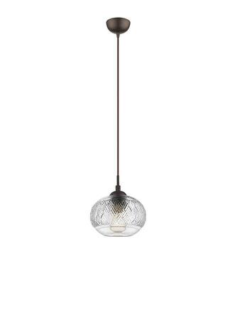 NOVA LUCE závěsné svítidlo DEVON čiré sklo hnědá kovová základna hnědý kabel E14 1x5W IP20 bez žárovky 938226