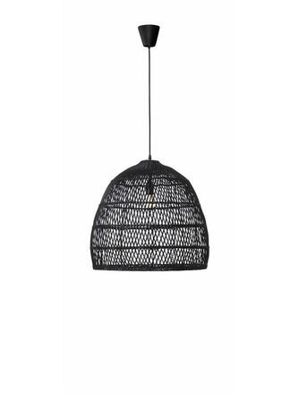 NOVA LUCE závěsné svítidlo DESTIN železo a ratan, černá barva E27 1x12W IP20 bez žárovky 9586691