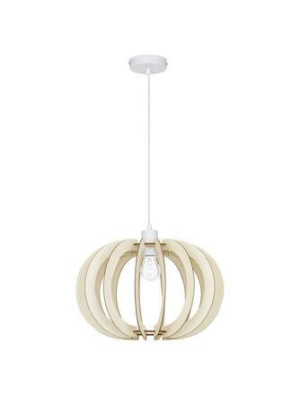 NOVA LUCE závěsné svítidlo OTTOLINE bílý kov přírodní dřevo E27 1x12W 230V IP20 bez žárovky 9620123