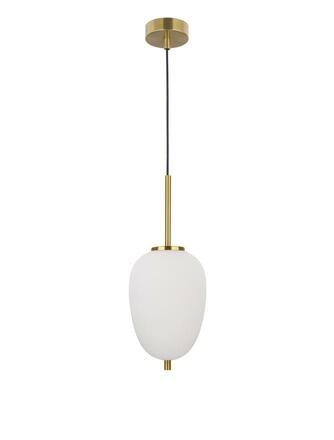 NOVA LUCE závěsné svítidlo LATO opálové sklo antický mosazný kov černý kabel E14 1x5W 230V IP20 bez žárovky 9624066