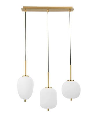 NOVA LUCE závěsné svítidlo LATO opálové sklo antický mosazný kov černý kabel E14 3x5W 230V IP20 bez žárovky 9624067