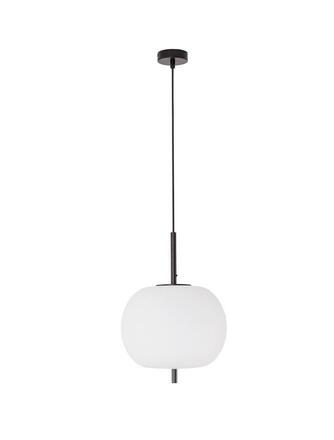 NOVA LUCE závěsné svítidlo LATO černý kov a opálové sklo E27 1x12W 230V IP20 bez žárovky 9624071